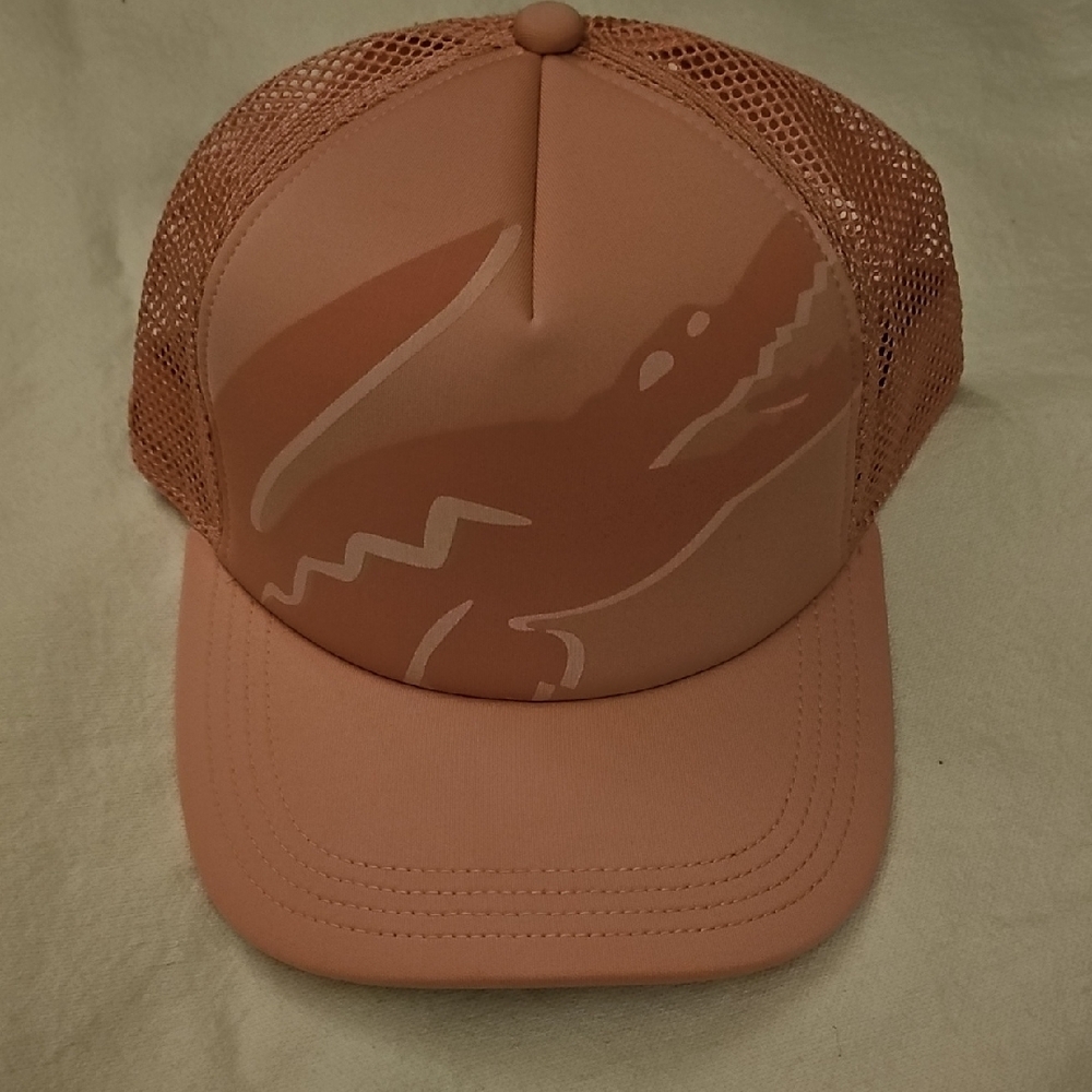 Lacoste Mesh Trucker Hat in Peach